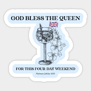 Platinum Jubilee God Bless the Queen Gin Sticker